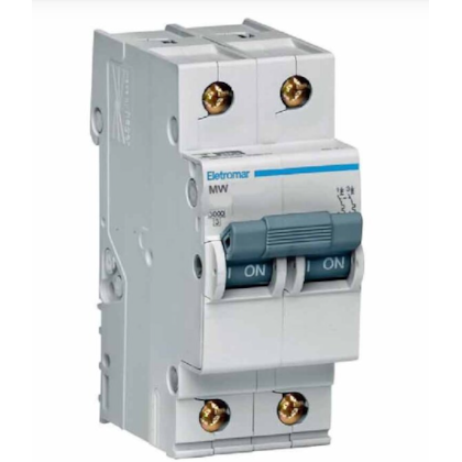 DISJUNTOR DIN BIPOLAR ELETROMAR SHB2 GII C025A 25A CURVA C 415V