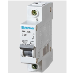 DISJUNTOR DIN UNIPOLAR C 20A ELETROMAR PROTEÇÃO ELÉTRICA RESIDENCIAL E INDUSTRIAL