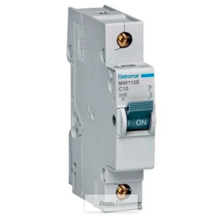 DISJUNTOR DIN UNIPOLAR ELETROMAR CURVA C 10A SHB1 GII C010A