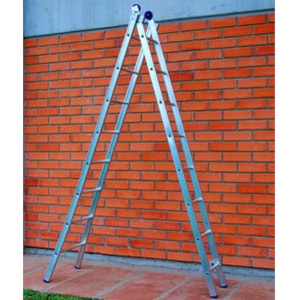 ESCADA DE ALUMÍNIO MOR ABRIR E EXTENSÍVEL 12X2 DEGRAUS PROFISSIONAL