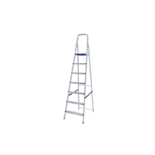 ESCADA RESIDENCIAL ALUMASA 7 DEGRAUS ALUMÍNIO DOBRÁVEL 120KG SEGURANÇA DOMÉSTICA PRATA/AZUL-a9f87fad-d2ea-4c34-bcd5-5215e0d9b52b