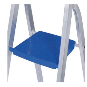 ESCADA RESIDENCIAL ALUMASA 7 DEGRAUS ALUMÍNIO DOBRÁVEL 120KG SEGURANÇA DOMÉSTICA PRATA/AZUL