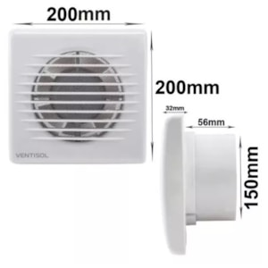 EXAUSTOR PARA BANHEIRO VENTISOL 15CM BRANCO BIVOLT PARA AMBIENTES ATE 6M²