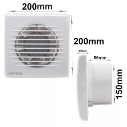 Exaustor Para Banheiro Ventisol 15Cm Branco Bivolt Para Ambientes Ate 6M²
