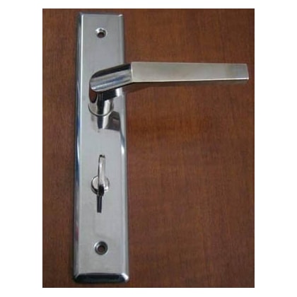 Fechadura Wc Soprano Pop Line Reta Cromo Caixa 40Mm 40X53 Para Porta De Banheiro