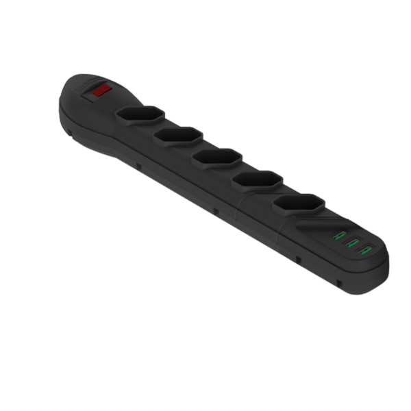 FILTRO DE LINHA QUALITRONIX 5 TOMADAS BIVOLT 10A COM USB E CIRCUIT BREAKER QFL5U-fa298319-0009-45ed-93a9-d7fa36671a64