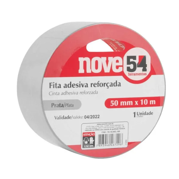 FITA ADESIVA REFORÇADA NOVE54 50 MM X 10 M PRATA POLIETILENO TRANÇADO-a3784860-6716-499b-8c7b-fdff0a9e927c