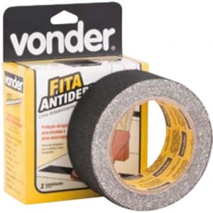 FITA ANTIDERRAPANTE VONDER PRETA 50 MM X 5 M ADESIVA PARA PISOS ESCORREGADIOS