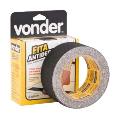 FITA ANTIDERRAPANTE VONDER PRETA 50 MM X 5 M ADESIVA PARA PISOS ESCORREGADIOS