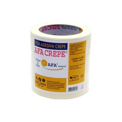 FITA CREPE USO GERAL AFA SUMARÉ 24 MM X 50 M PAPEL CREPE ADESIVO BORRACHA