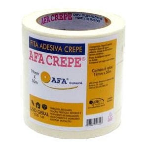FITA CREPE USO GERAL AFA SUMARÉ 24 MM X 50 M PAPEL CREPE ADESIVO BORRACHA
