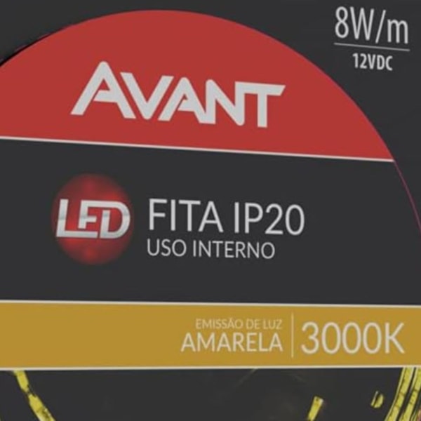 FITA DE LED AVANT NT IP20 4,8W/M 5M 3000K INTERNA 12V ILUMINAÇÃO DECORATIVA-07c4493c-822c-4548-9b31-588a73abb40e