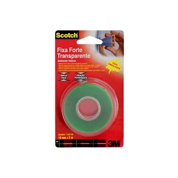 FITA DUPLA FACE 3M SCOTCH FIXA FORTE TRANSPARENTE 19MM X 2M PERMANENTE-962e2730-958f-4c63-a46d-acc34700a94f