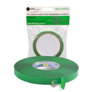 FITA DUPLA FACE ACRÍLICA TRANSFERÍVEL AFA SUMARÉ 12MM X 2M TRANSPARENTE