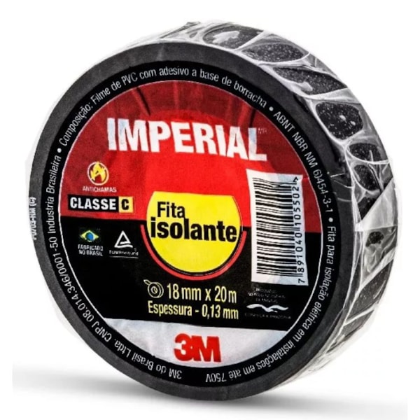 FITA ISOLANTE 3M IMPERIAL PRETA 18MM X 20M-ab080040-61d1-4b50-bdd0-efae5a086d3a