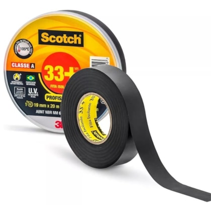 FITA ISOLANTE SCOTCH 33+ 3M 19MM X 20M ALTA RESISTÊNCIA 750V