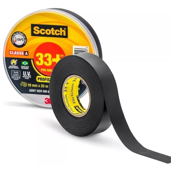 FITA ISOLANTE SCOTCH 33+ 3M 19MM X 20M ALTA RESISTÊNCIA 750V-da878834-95c6-4e94-90ca-0022a26a9a24