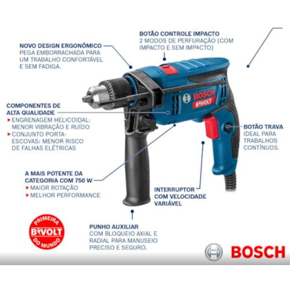 FURADEIRA DE IMPACTO BOSCH GSB 13 RE 1/2