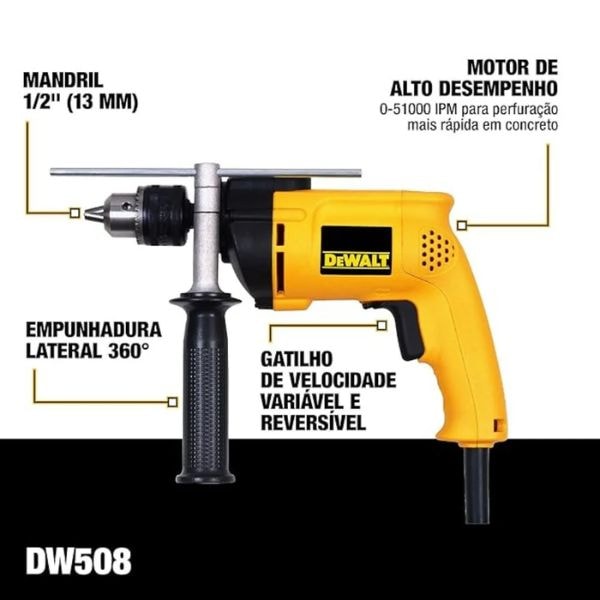 FURADEIRA DE IMPACTO DEWALT DW508SBR 800W 127V-9aa062ba-c7b6-41e5-88f3-6542a9eff7e3