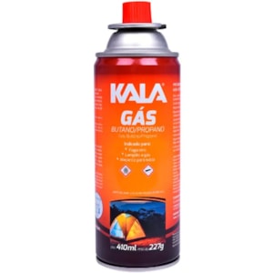 GÁS PARA MAÇARICO KALA 227G BUTANO CARTUCHO UNIVERSAL COM VÁLVULA DE SEGURANÇA
