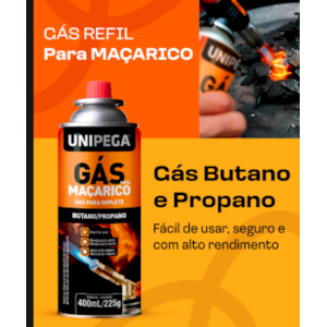 GÁS PARA MAÇARICO UNIPEGA 225G EN 417 ENCAIXE UNIVERSAL MSF 1A