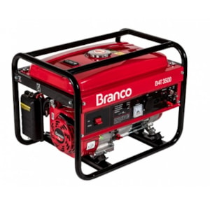 GERADOR A GASOLINA BRANCO 3,5 KVA MONOFÁSICO MOTOR 7 HP B4T PARTIDA MANUAL 110/220V