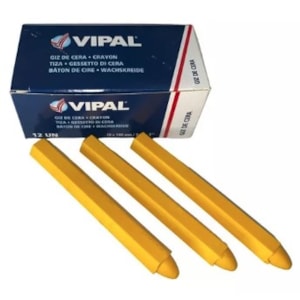 Giz Amarelo Vipal 10 X 100Mm Caixa Com 12 Unidades Para Marcação De Pneus