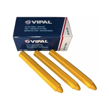 Giz Amarelo Vipal 10 X 100Mm Caixa Com 12 Unidades Para Marcação De Pneus