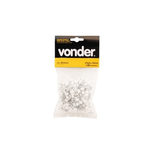 GRAMPO FIXADOR DE FIOS CHATO VONDER 10 MM² COM PREGOS PARA CABOS ELÉTRICOS-216b056a-4cb4-432c-9fc2-55faac2d001b