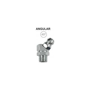 Graxeira Angular 45° Metalúrgica Rf 10Mm M10 Com Rosca Mb Em Aço Zincado