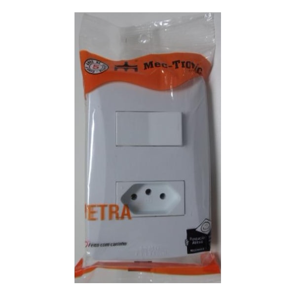 Interruptor De Embutir Petra Mec Tronic 1 Interruptor Simples + Tomada 2P+T 10A 250V Ip52-7cdf0dbb-50f8-4976-886d-499b088718fa