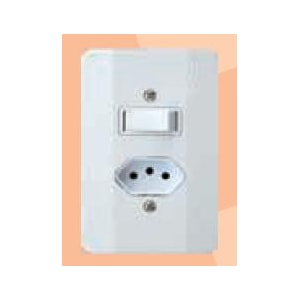 Interruptor Paralelo Com Tomada 2P+T Mec Tronic Millenium 10A 250V Com Placa Descrição Do Produto