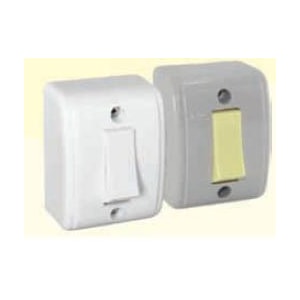 INTERRUPTOR SIMPLES MEC TRONIC 10A 250V SOBREPOR CINZA 1 TECLA PARALELO