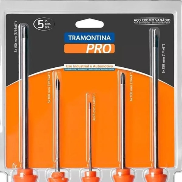 JOGO CHAVE DE FENDA COM 5 PEÇAS 44130/515 TRAMONTINA PRO-d4778130-2e31-4057-9344-86dfdf920198