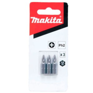 JOGO DE PONTAS BITS MAKITA PH2 25MM COM 3 PEÇAS PARA PARAFUSADEIRA