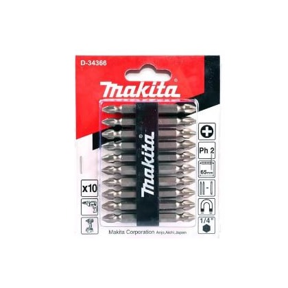 JOGO DE PONTAS BITS MAKITA POWER BITS PH2 D 34366 PHILLIPS 65 MM COM 10 PEÇAS