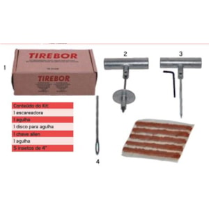 KIT CONSERTO DE PNEUS SCHRADER TIREBOR COM 10 PEÇAS