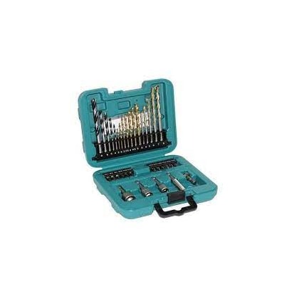 KIT DE BITS E BROCAS MAKITA B 68498 34 PEÇAS COM HSS TIN CONCRETO MADEIRA E ESCAREADOR