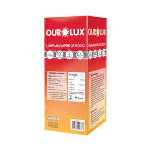 LÂMPADA DE VAPOR DE SÓDIO OVOIDE E40 400W 2000K 220V OUROLUX
