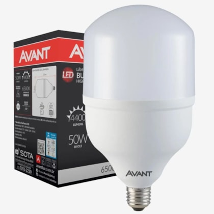 Lâmpada LED Avant 50W Bivolt 6500K E27 Mg4000 B Alta Potência