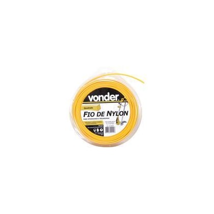 Linha De Nylon Quadrada Vonder 3,0Mm 50M Fio Amarelo Para Roçadeira