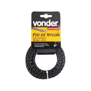 LINHA DE NYLON TORCIDA VONDER 2,4MM ROLO 10M PRETA PARA ROÇADEIRA