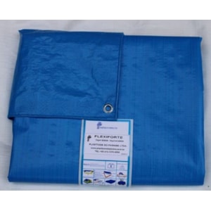 LONA LEVE 3X6M AZUL FLEXIFORT 100 MICRA COM ILHOSES METÁLICOS E PROTEÇÃO UV