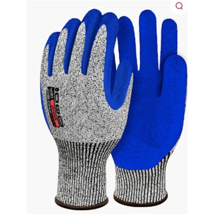 LUVA ANTICORTE INFINITY CUT GRIP GG CA 49358 HPPE COM FIO DE AÇO E LÁTEX CORRUGADO