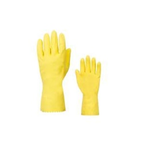 LUVA DE LÁTEX AMARELA FORRADA PLASTCOR LTX 700 TAMANHO EG CA 34141