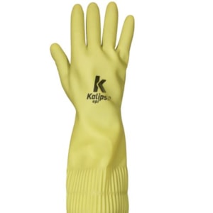Luva De Látex Natural Kalipso Amarela Sem Forro Tamanho G Ca 45045