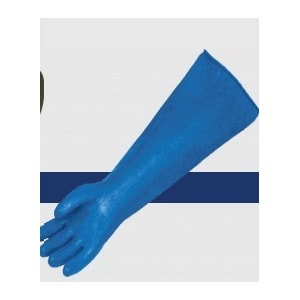 LUVA DE PVC AZUL PLASTCOR SEM FORRO PALMA LISA 45CM CA 34593