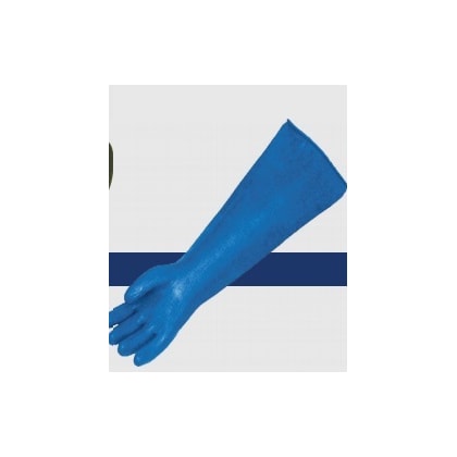 LUVA DE PVC AZUL PLASTCOR SEM FORRO PALMA LISA 45CM CA 34593