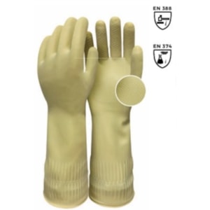 LUVA DE SEGURANÇA LÁTEX INFINITY RANHURADA TAMANHO G 42CM PALMA ANTIDERRAPANTE CA 50755