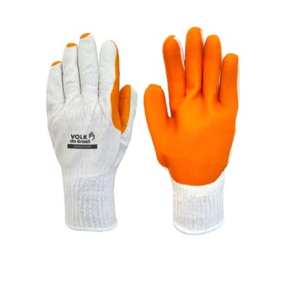 LUVA DE SEGURANÇA VOLK GLADIADOR ORANGE SMART TAM G REVESTIDA BORRACHA CA 34370